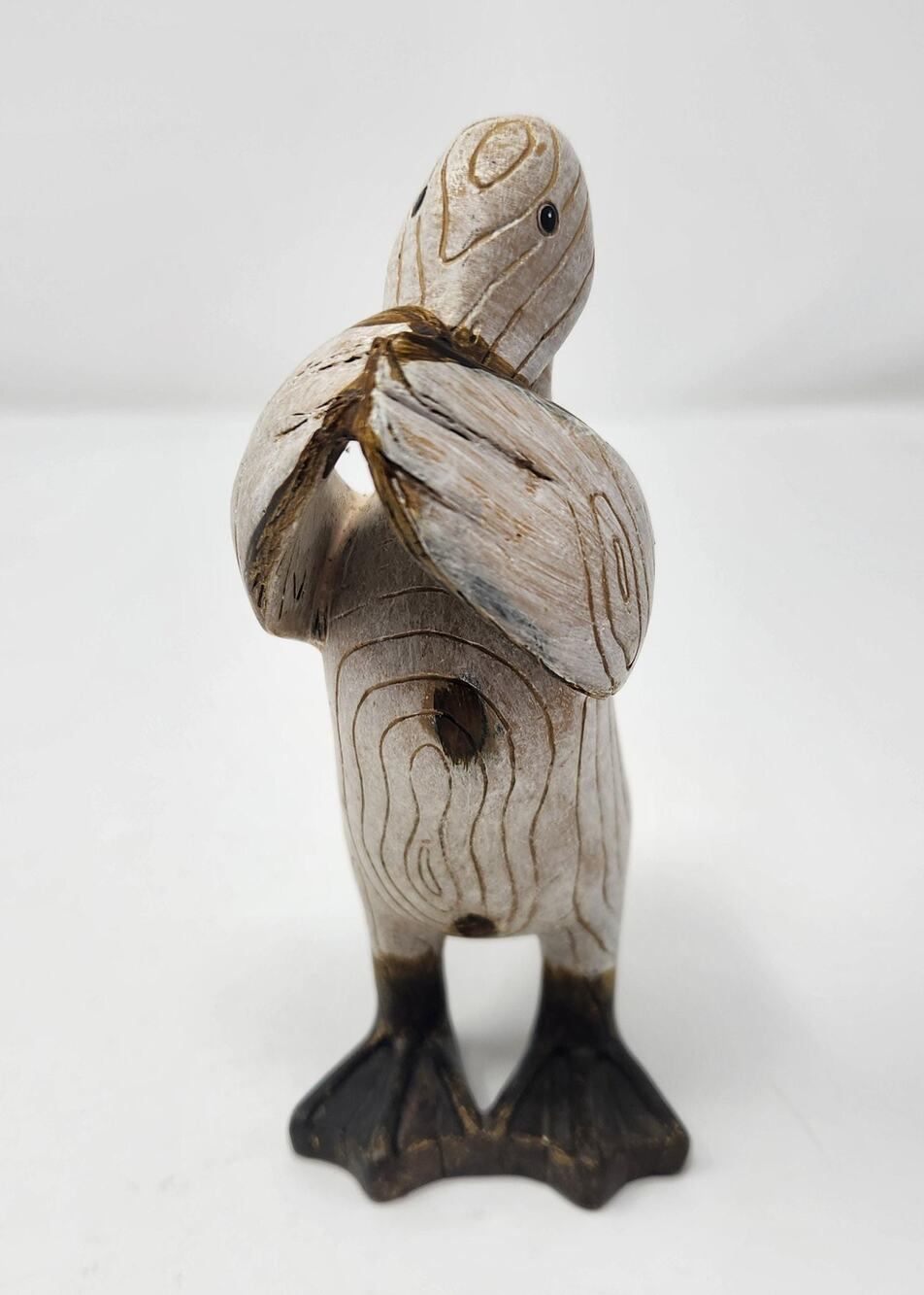 Vintage Wood and Resin Bird | Goose Figurine | Hand Carved Style